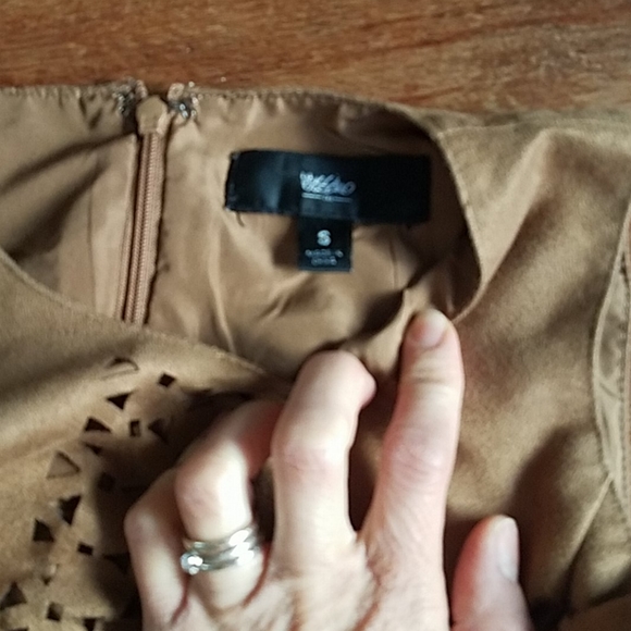 Target Mossimo Laser Cut Faux Suede Mini Dress Size Small - Picture 5 of 7